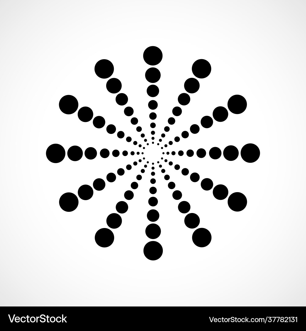 Black abstract circle frame halftone dots logo Vector Image