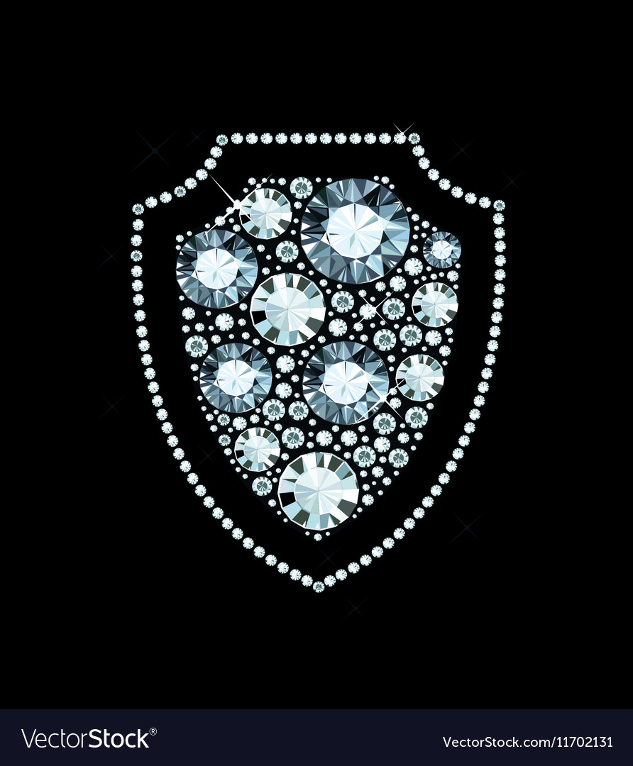 Diamond shield sign Royalty Free Vector Image - VectorStock