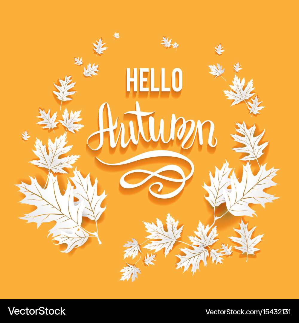 Fall leaves card Royalty Free Vector Image - VectorStock