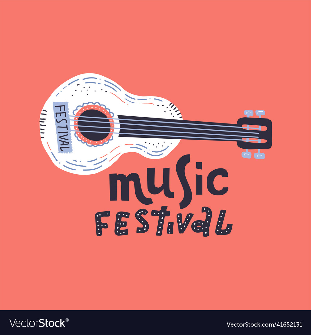 For music festival with cute acoustic Royalty Free Vector