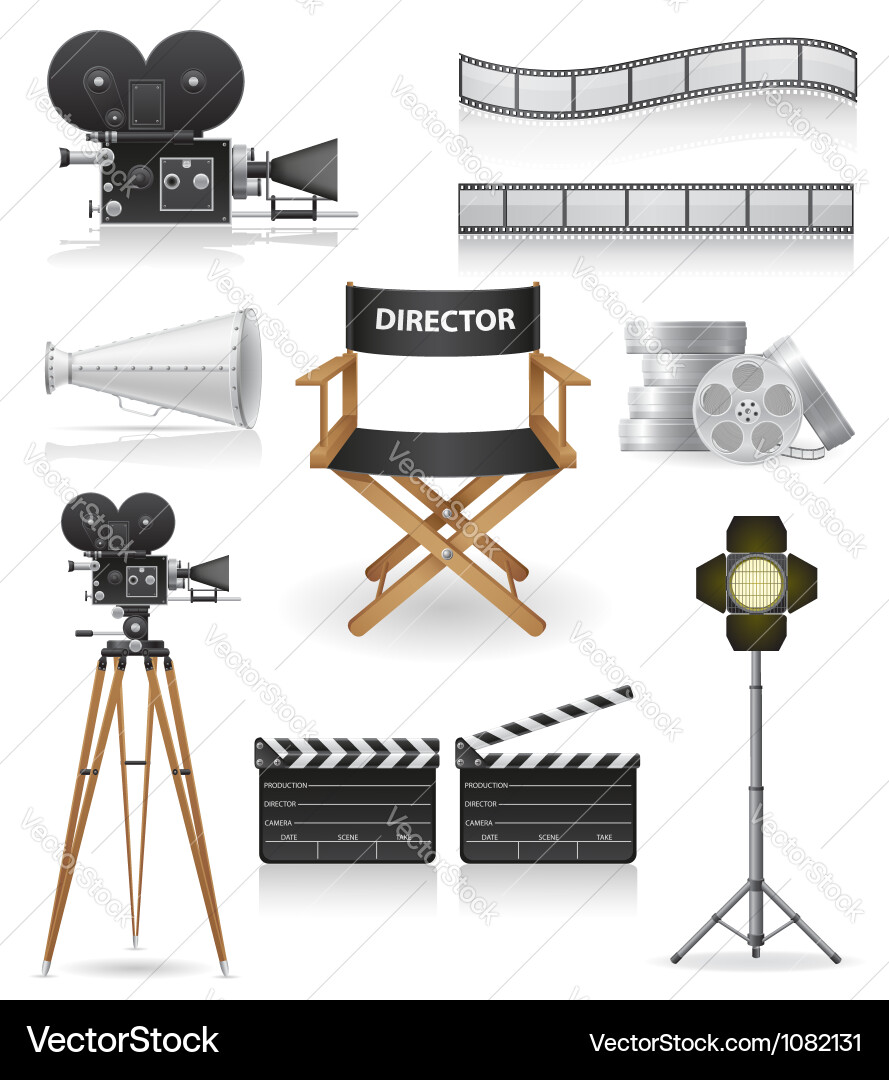 Set icons cinema 04 Royalty Free Vector Image - VectorStock