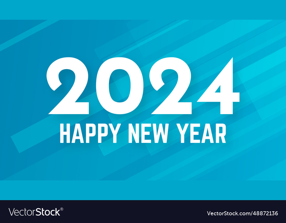 2024 happy new year on colorful background Vector Image