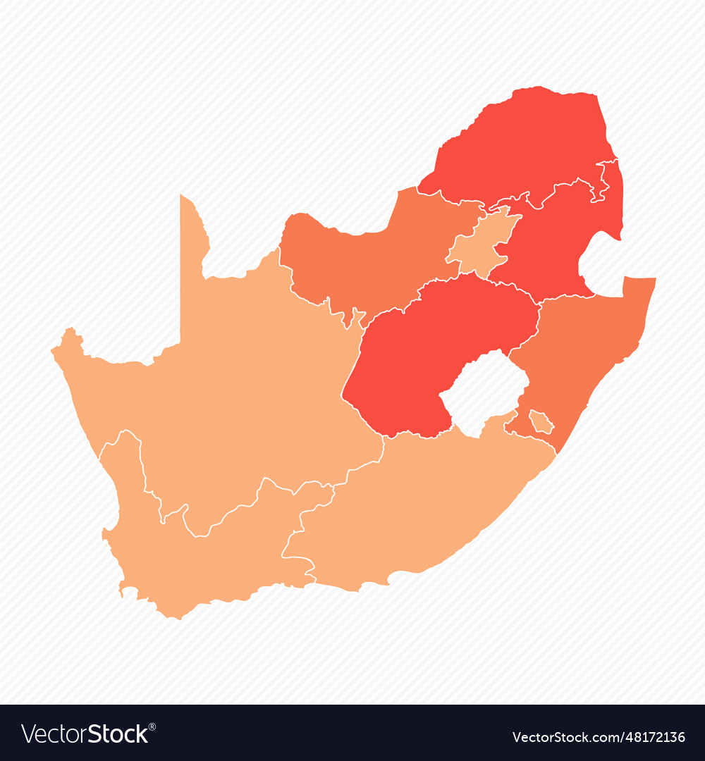 Colorful south africa divided map Royalty Free Vector Image