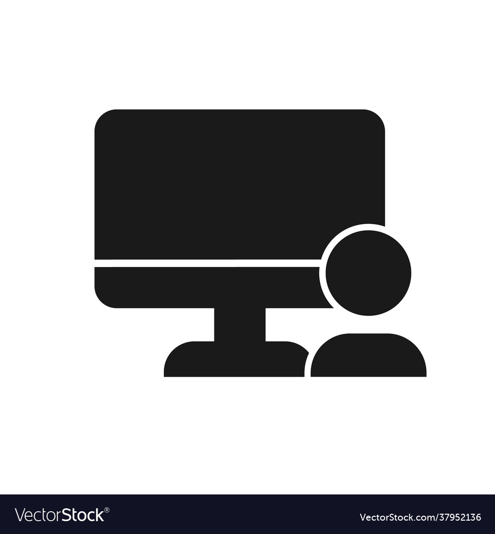 Computer user outline icon isolated on white Vector Image