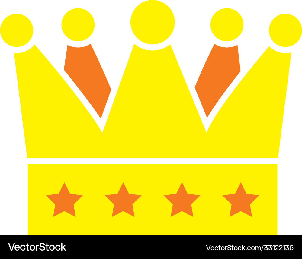 Crown royal icon flat style Royalty Free Vector Image