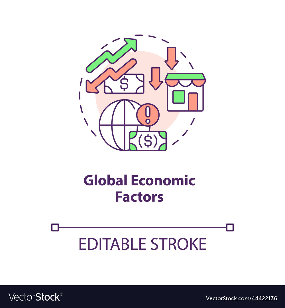 Global economic factors concept icon Royalty Free Vector