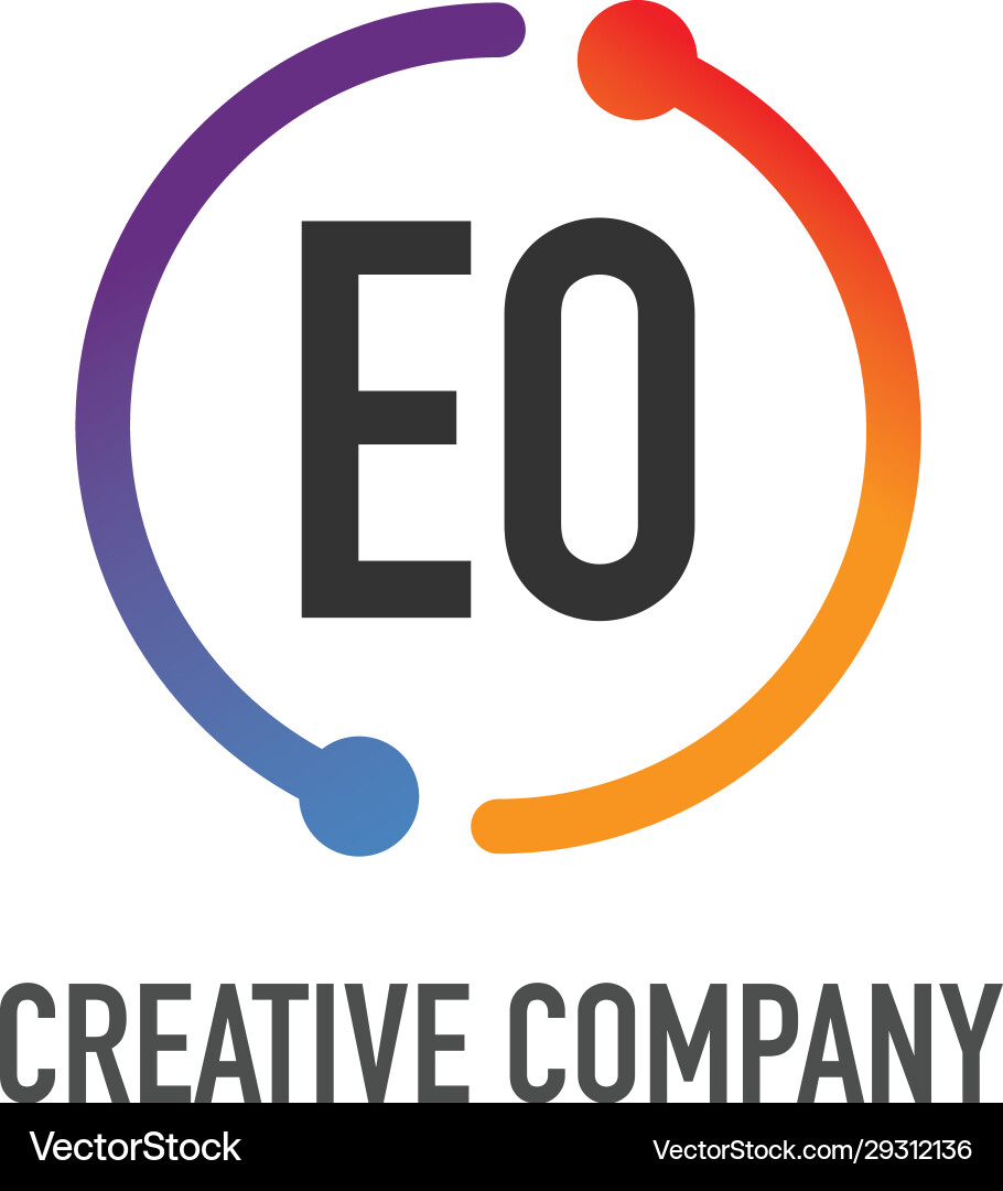 Initial letter eo creative circle logo design Vector Image