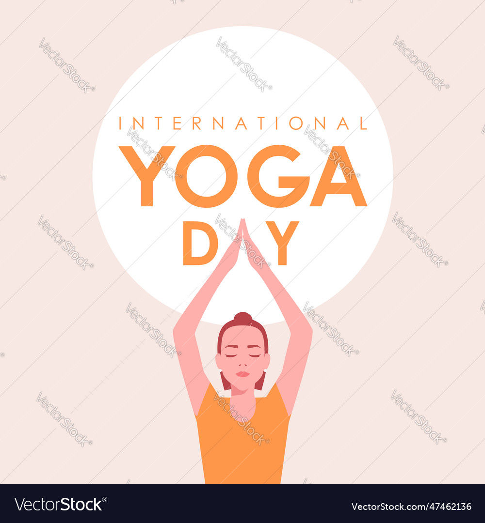 International yoga day banner or poster Royalty Free Vector