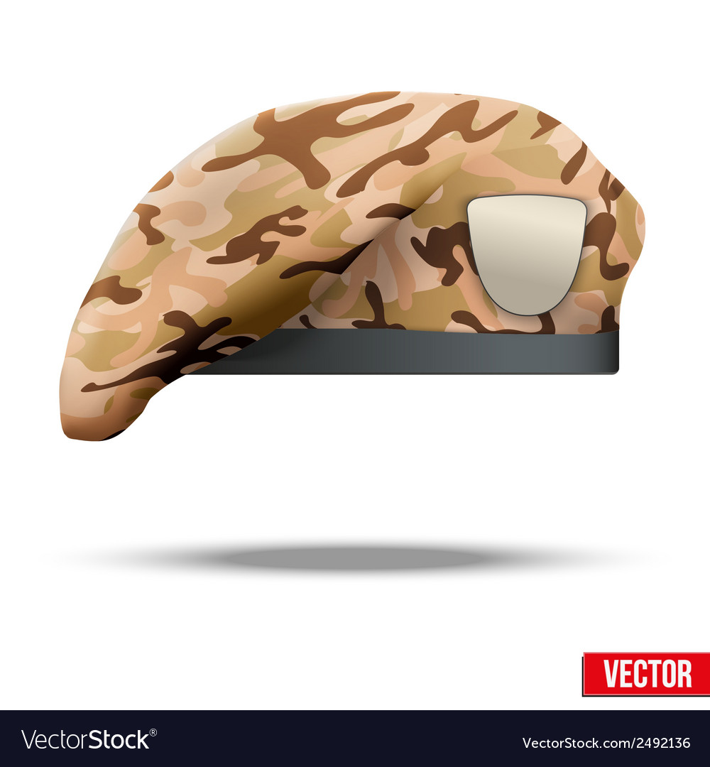Military camo beret special forces Royalty Free Vector Image