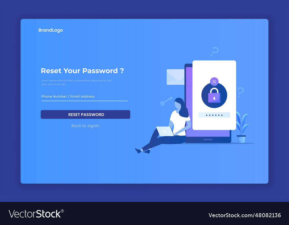 Reset password concept Royalty Free Vector Image