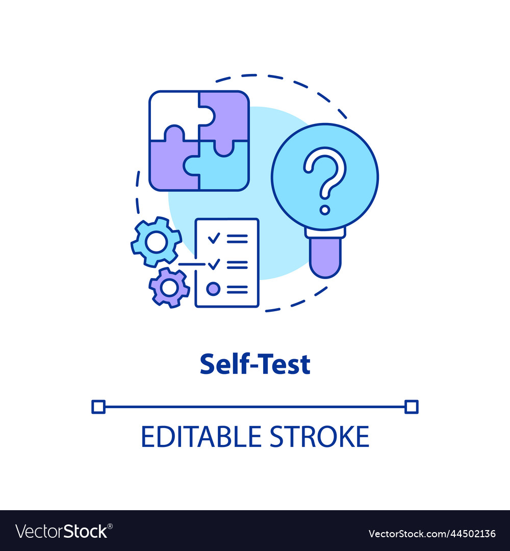 Self-test Concept Icon Royalty Free Vector Image