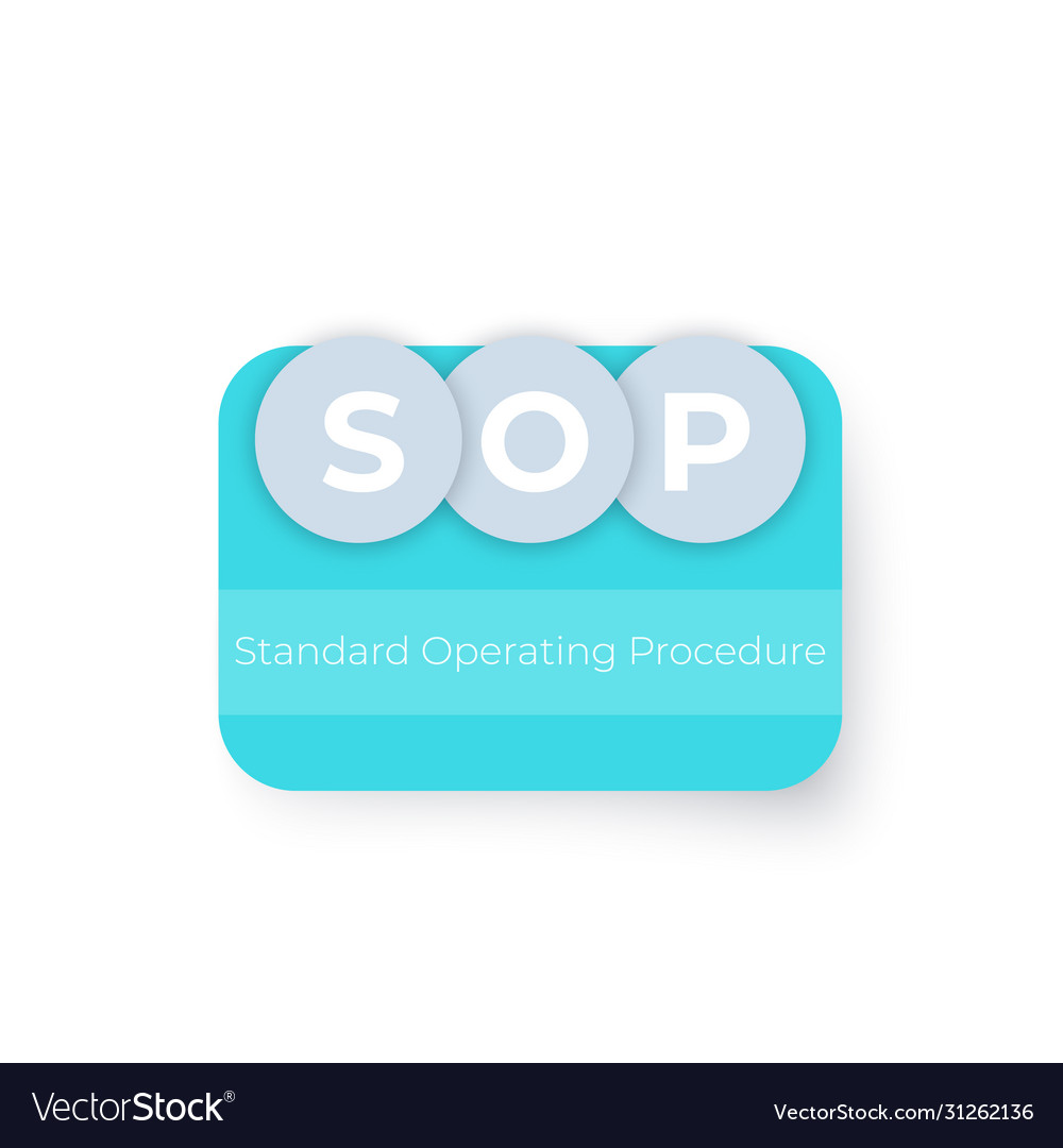 Sop standard operating procedure design Royalty Free Vector