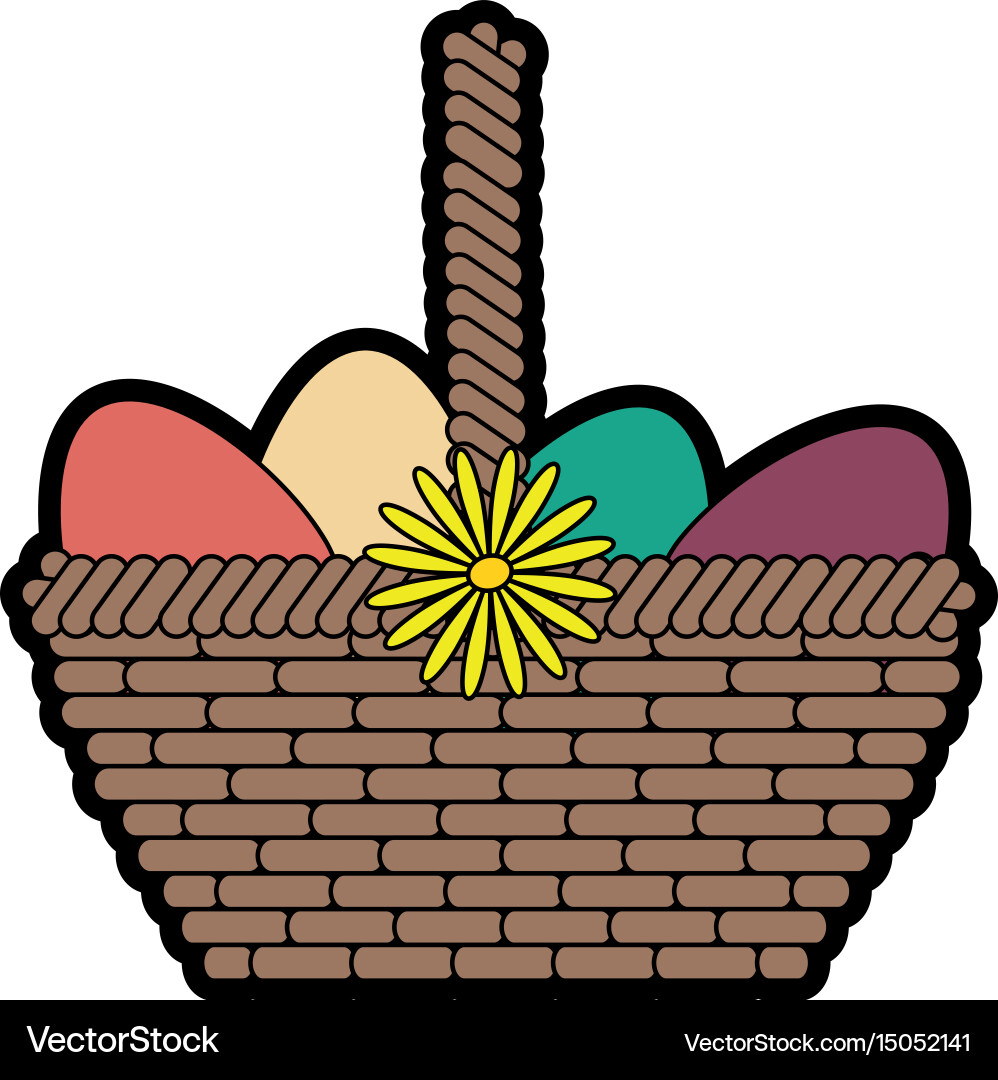 Basket eggs easter Royalty Free Vector Image - VectorStock