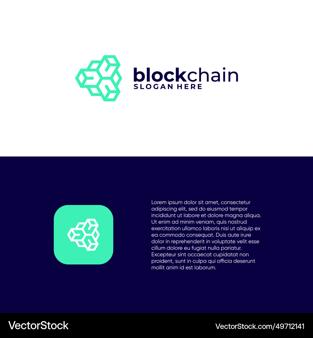 Block chain logo design cryptocurrency template Vector Image