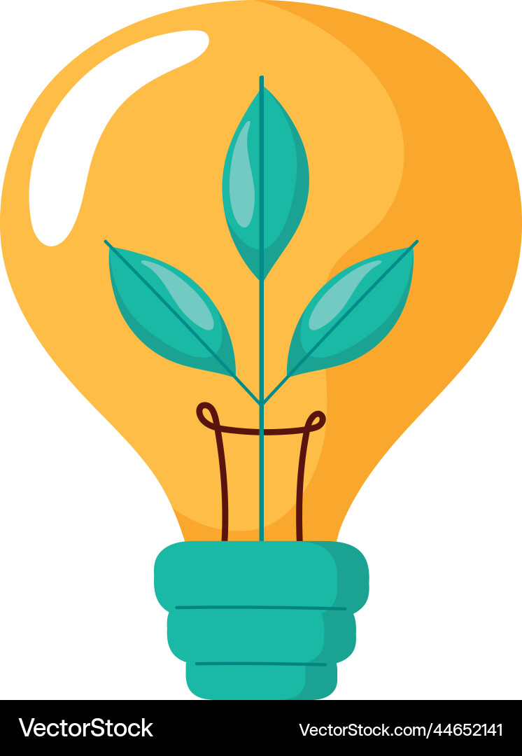 Bulb with ecology leafs Royalty Free Vector Image
