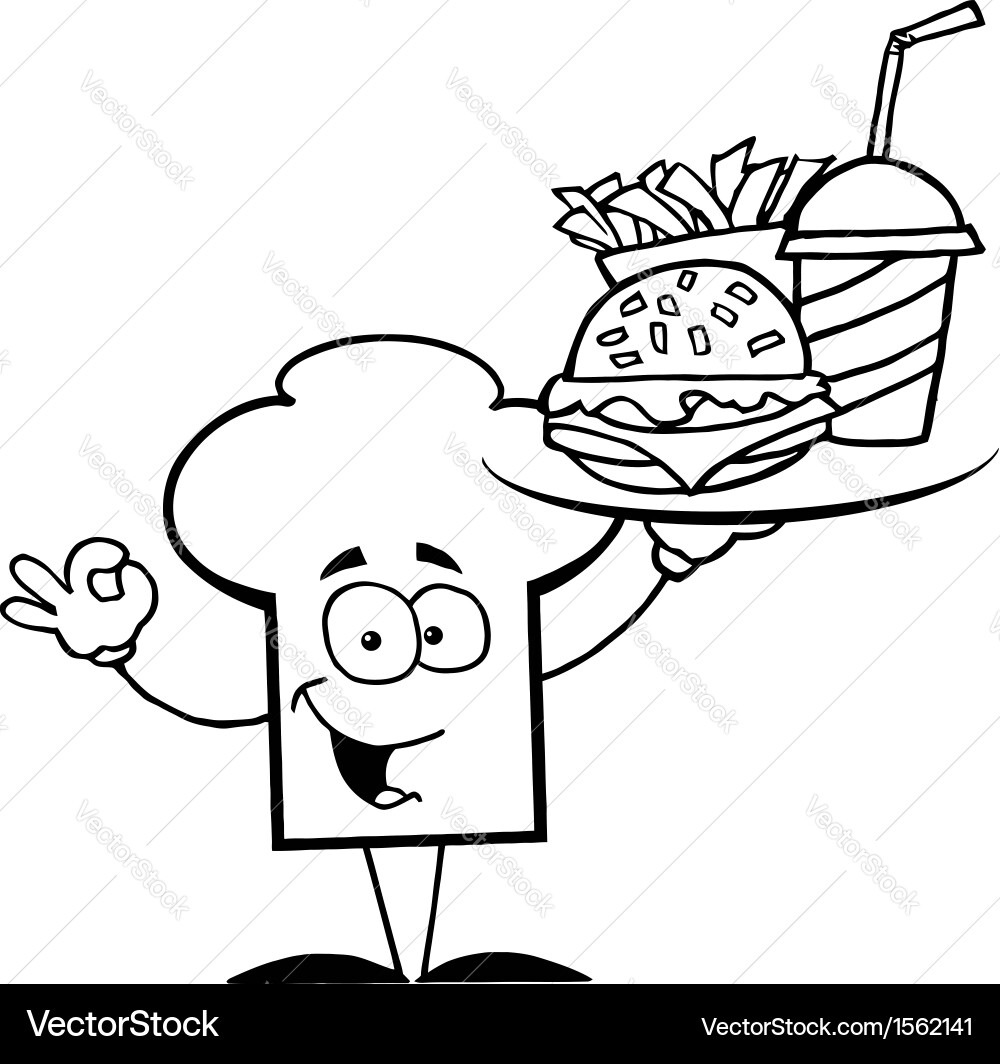 Cartoon Chefs Hat With Food Royalty Free Vector Image