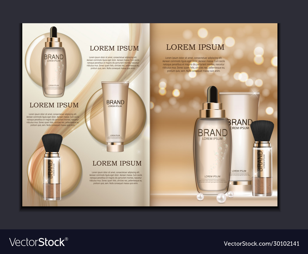 Design cosmetics product brochure template Vector Image