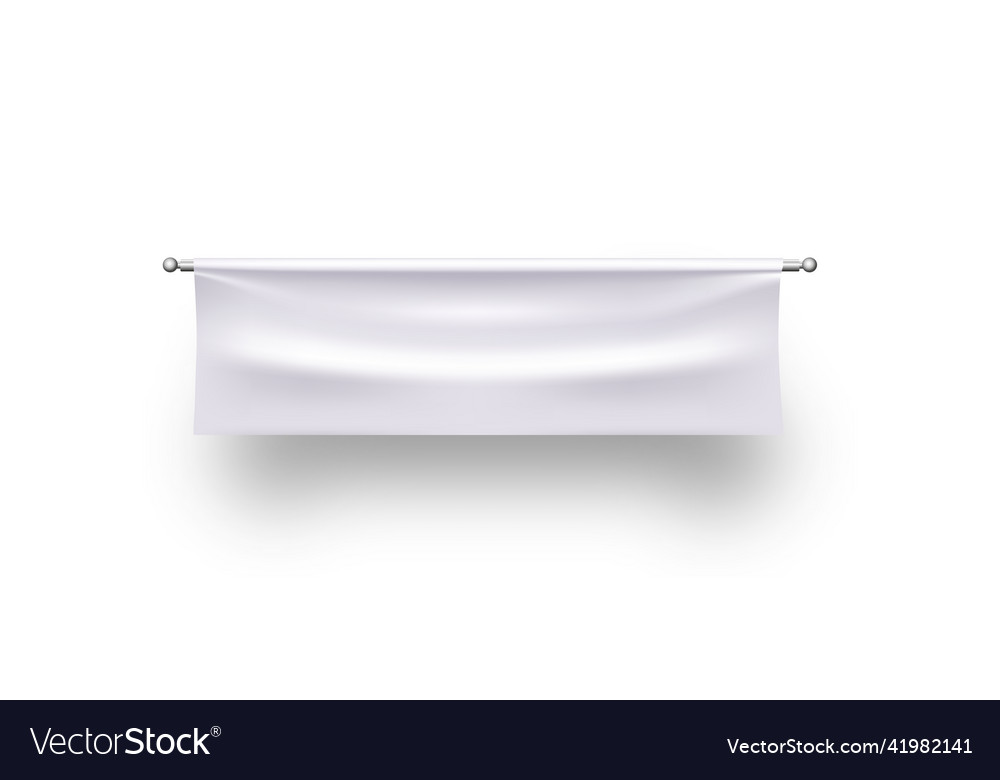Horizontal canvas banner realistic white blank Vector Image