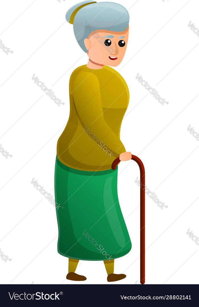 granny with crutch Stock Photo - Alamy