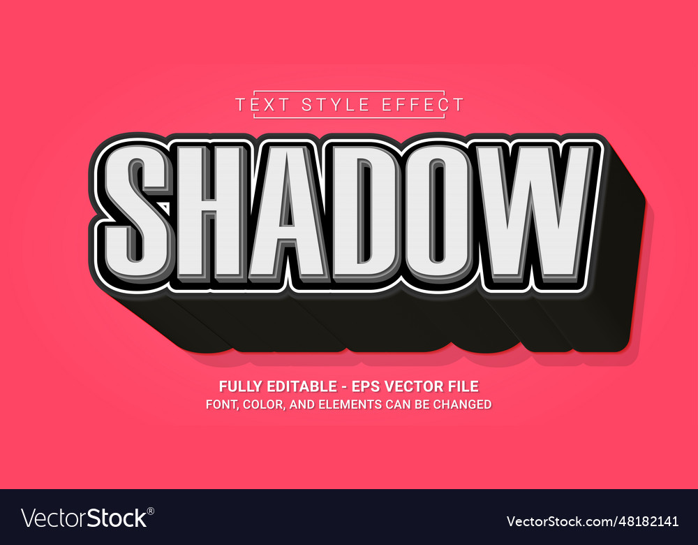 Shadow text style effect editable graphic Vector Image