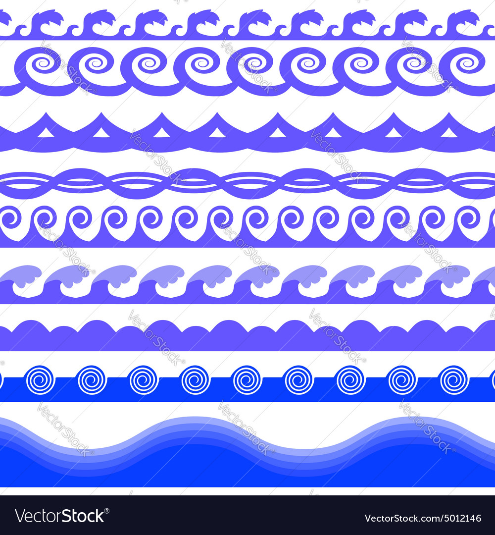 Blue sea waves Royalty Free Vector Image - VectorStock