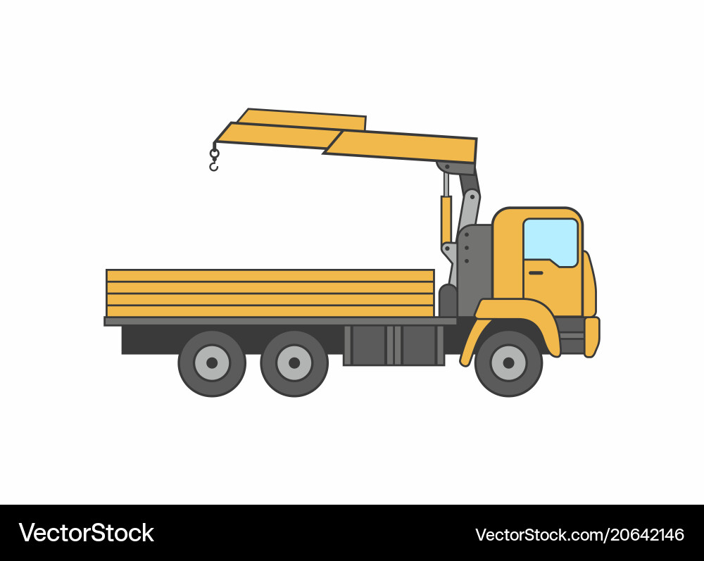 Commercial truck crane icon Royalty Free Vector Image