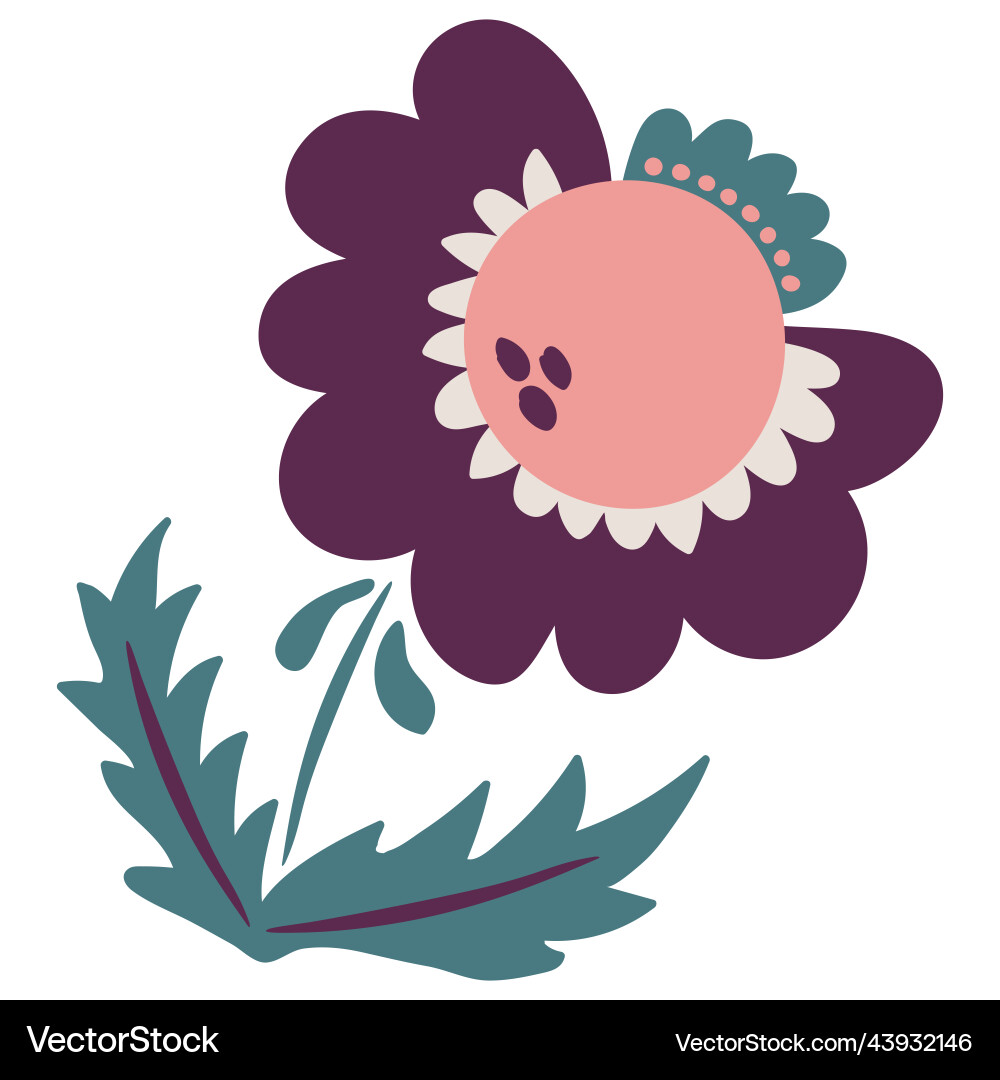 Cute hand drawn flower Royalty Free Vector Image