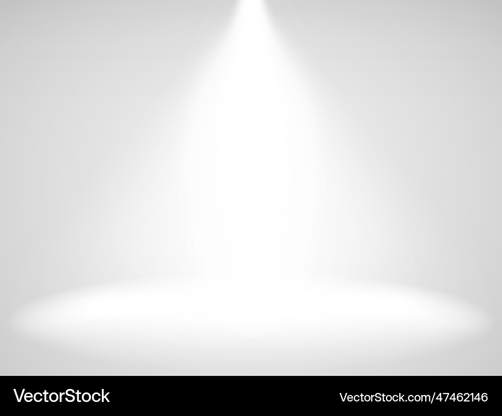 Empty studio with light spotlight on white Vector Image