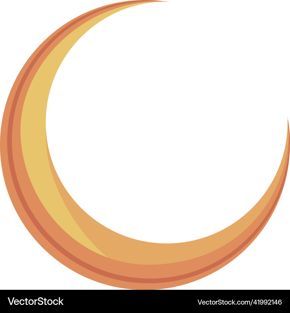 Golden crescent moon Royalty Free Vector Image