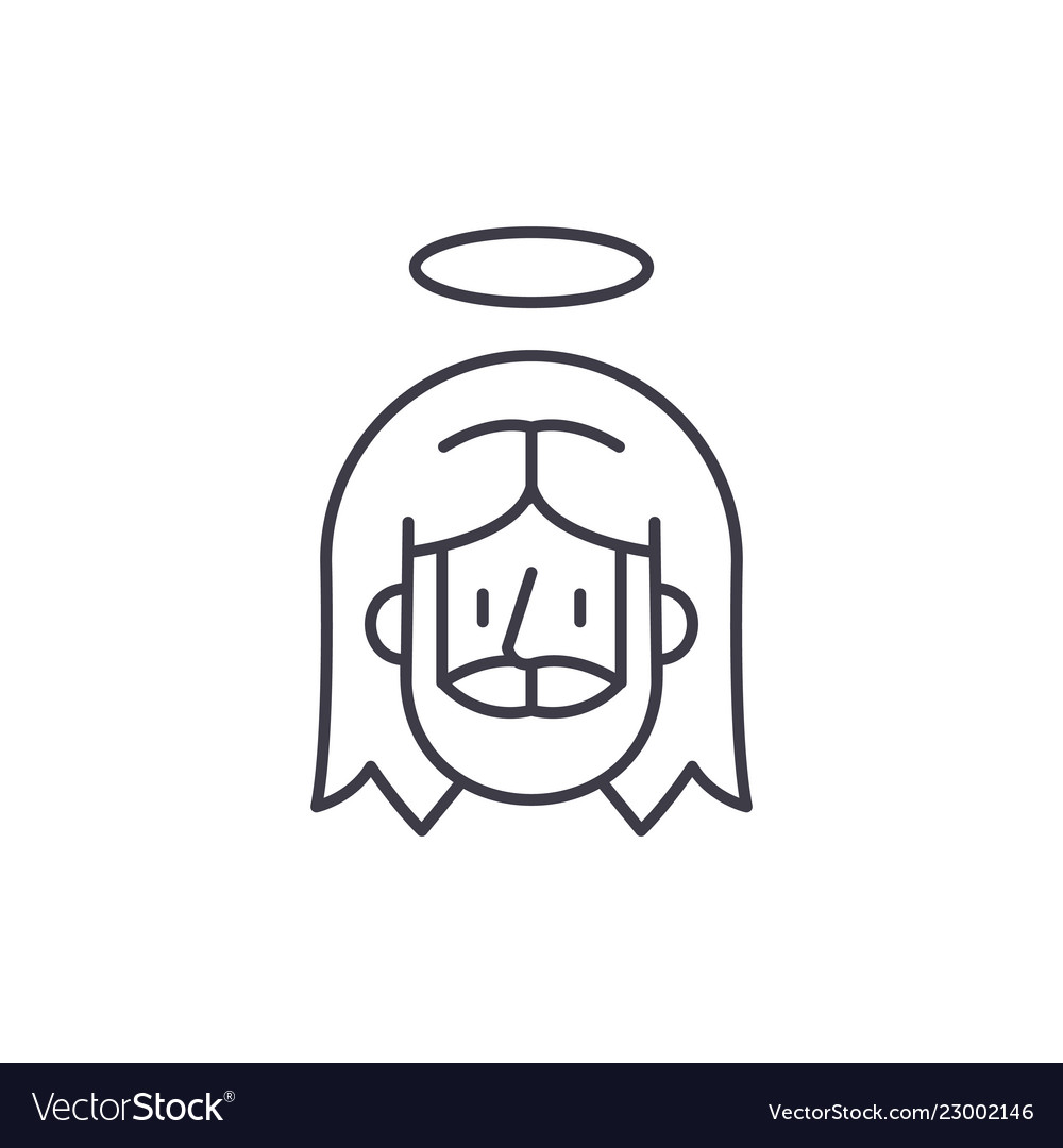 Jesus line icon concept linear