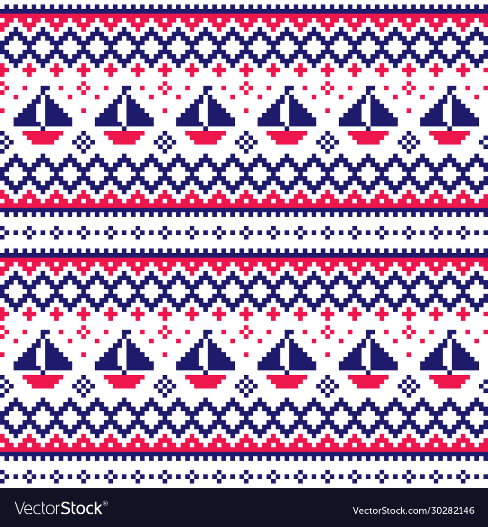 Nautical scottish fair isle style traditional knit