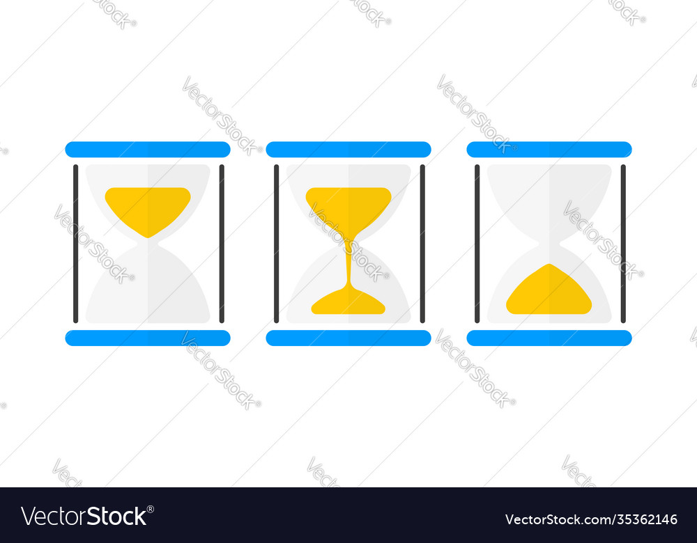 Sand hourglass collection showing passage Vector Image