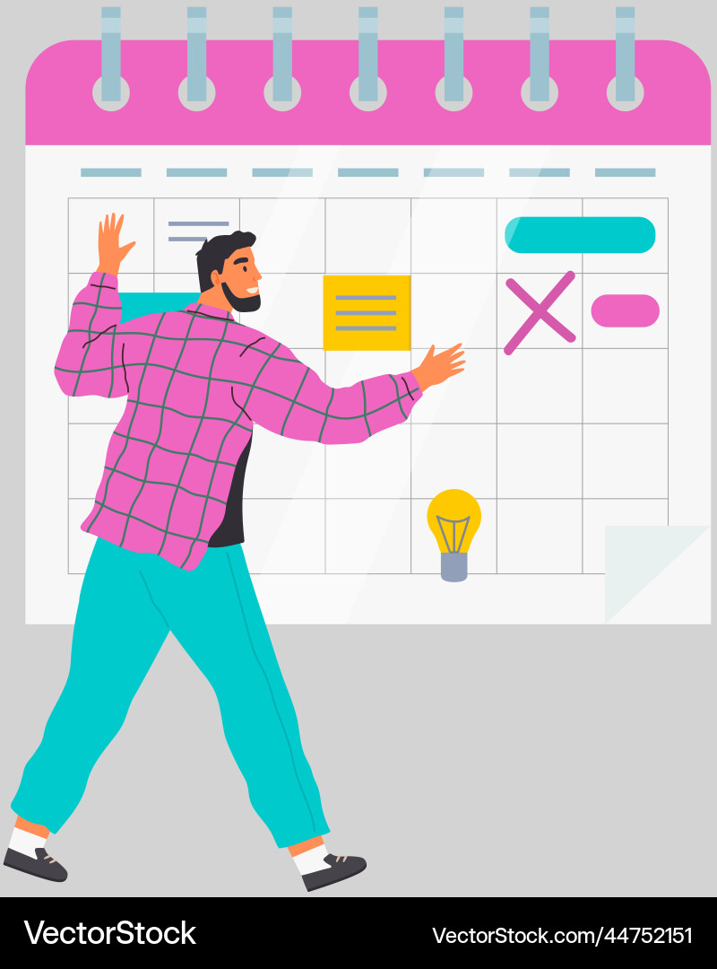 Businessman planning schedule time management Vector Image