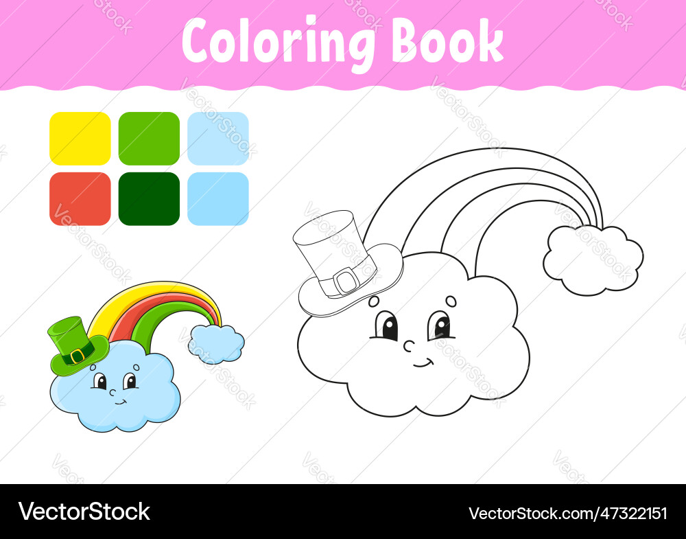 Coloring book for kids cheerful character cute Vector Image