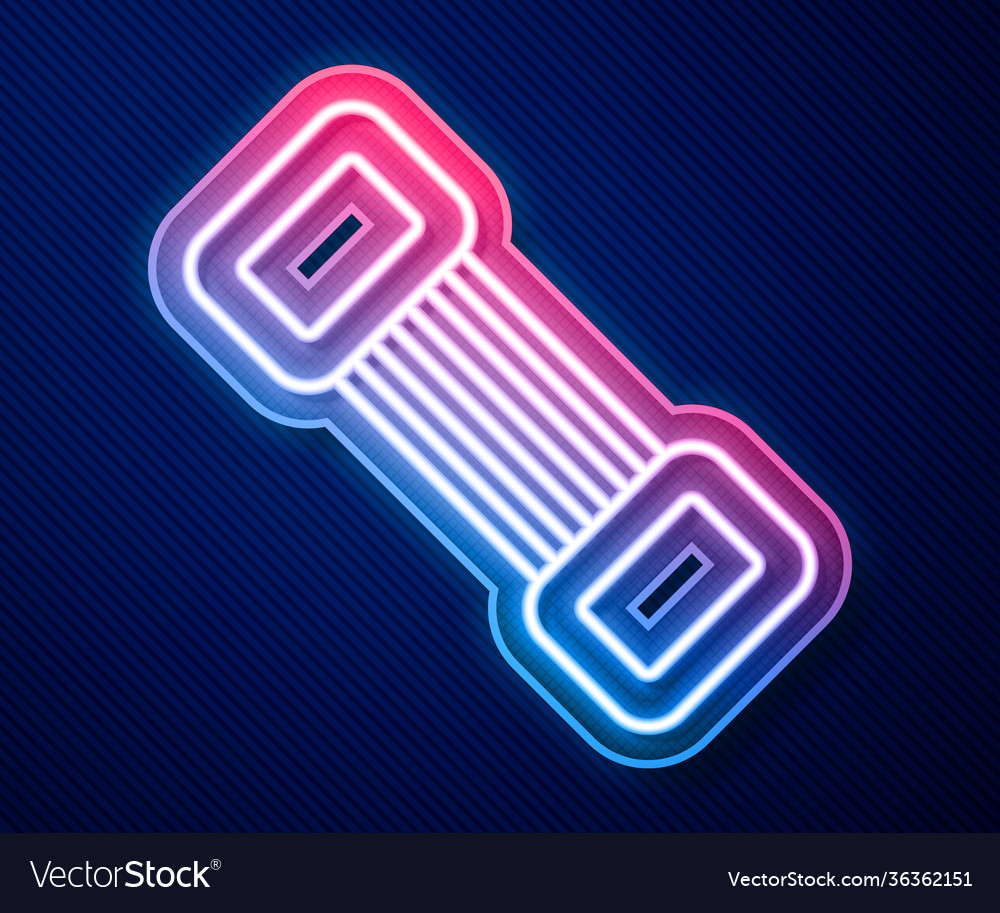 Glowing neon line chest expander icon isolated Vector Image