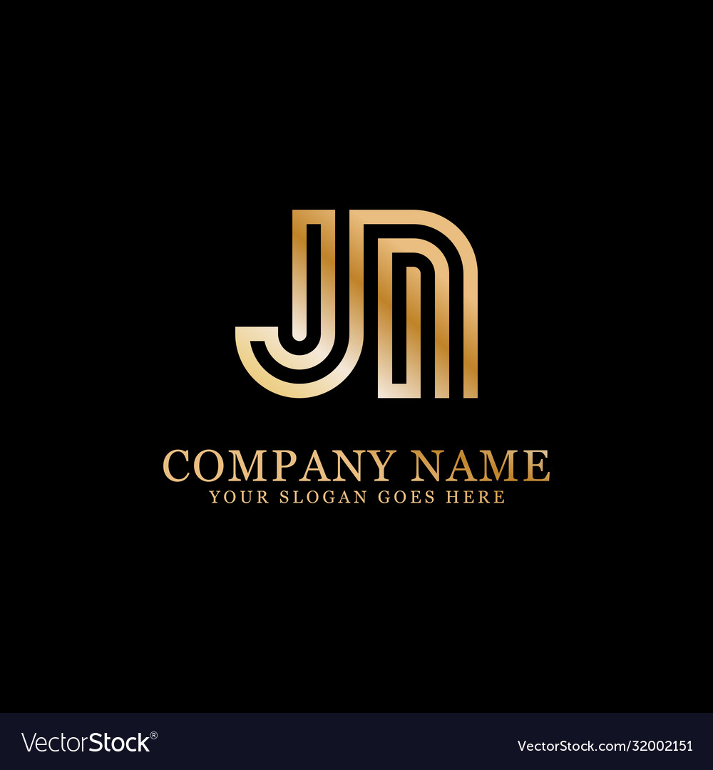 Jn monogram logo inspirations letters Royalty Free Vector