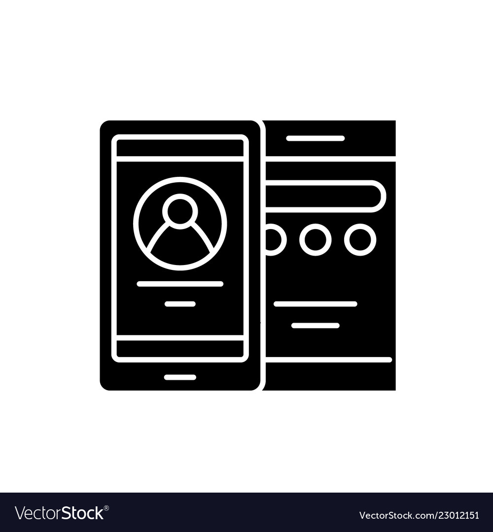Mobile interface black icon sign Royalty Free Vector Image