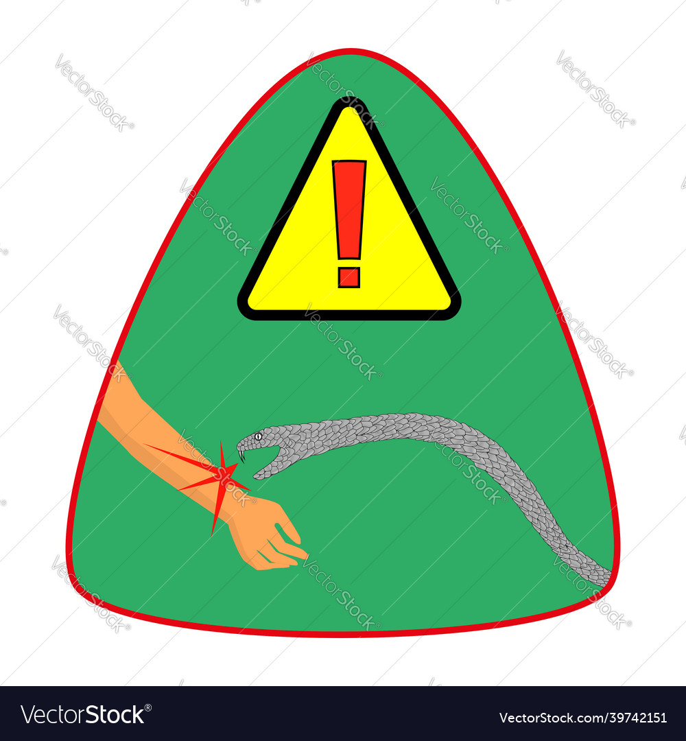 Warning about a possible snake bite a snake bites Vector Image