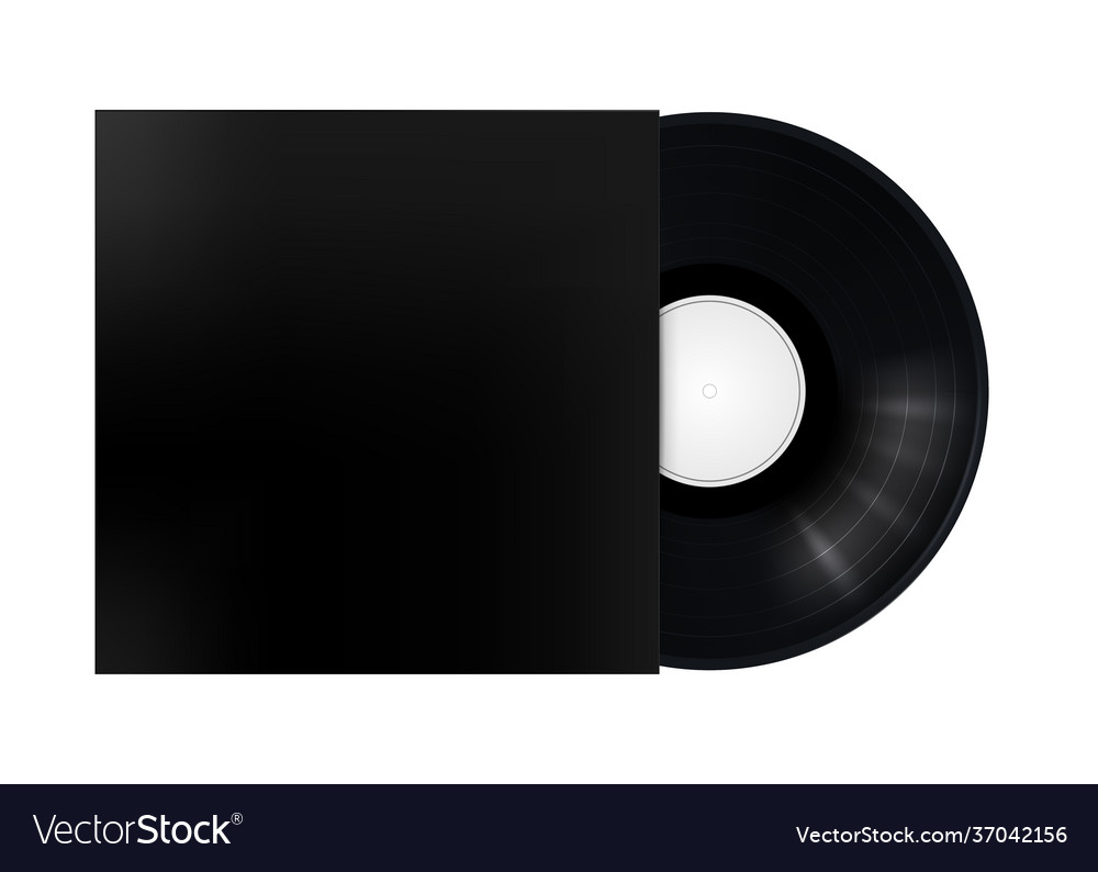 Black musical vinyl record in an envelope Vector Image