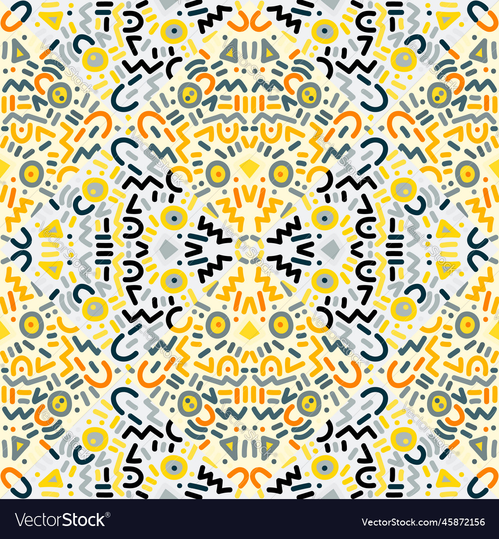 Decorative abstract shape mosaic seamless pattern Vector Image