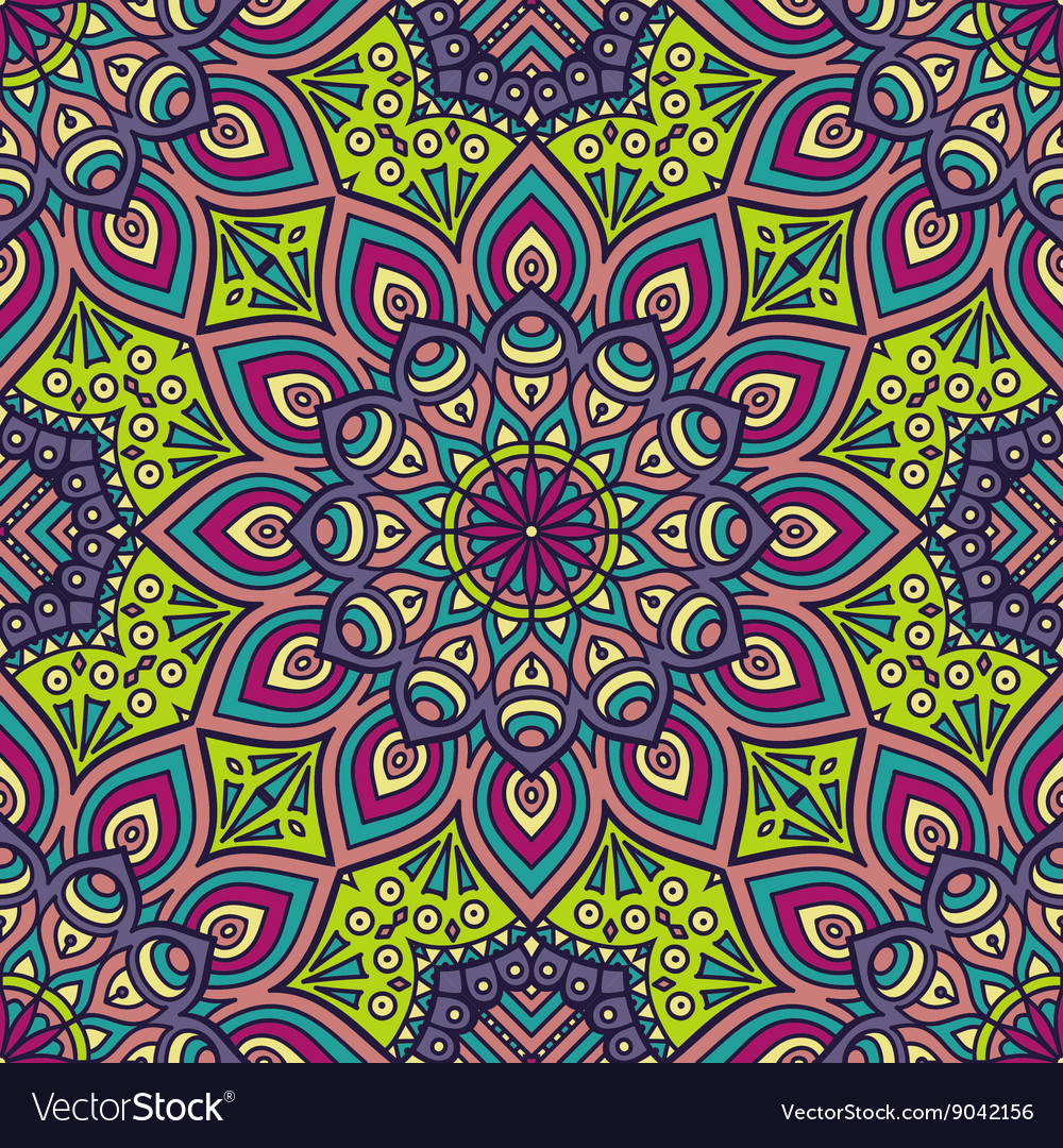 Ethnic floral seamless pattern Royalty Free Vector Image