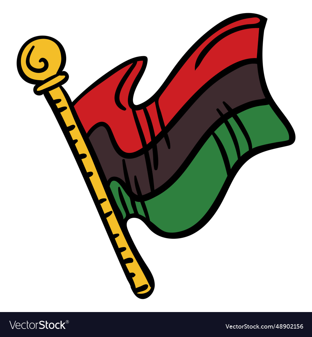 Kwanzaa flag hand drawn color Royalty Free Vector Image
