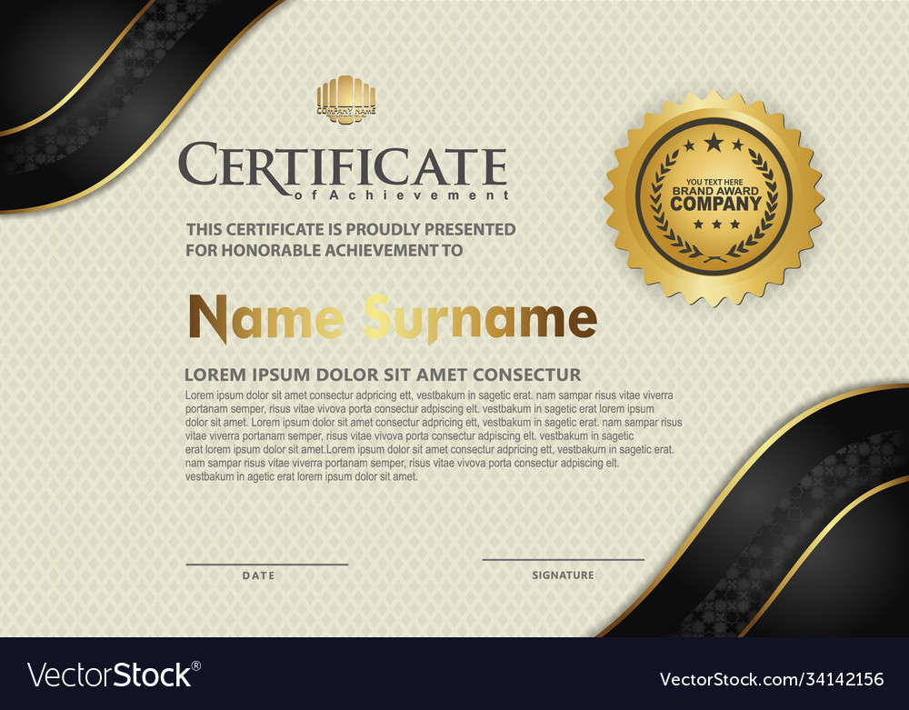 Modern certificate template Royalty Free Vector Image