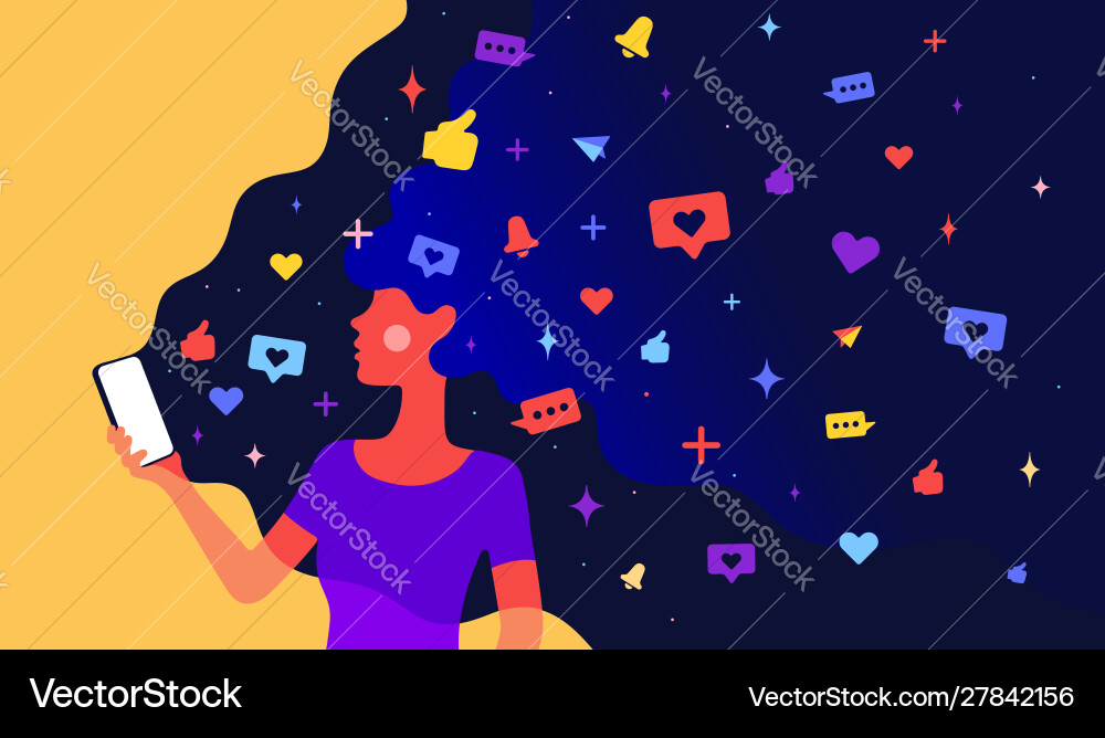 Modern flat character simple character woman Vector Image