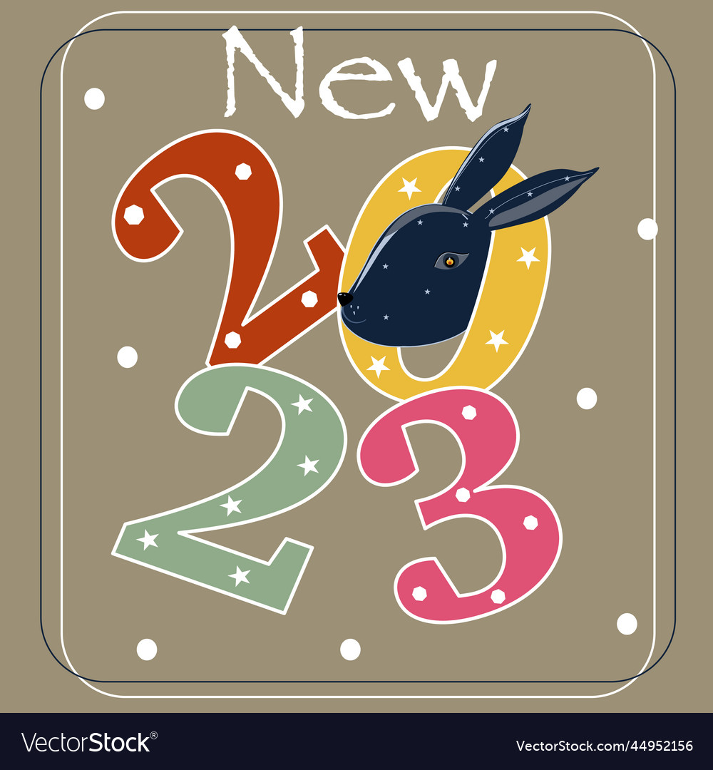 New 2023 With Dark Rabbit Royalty Free Vector Image