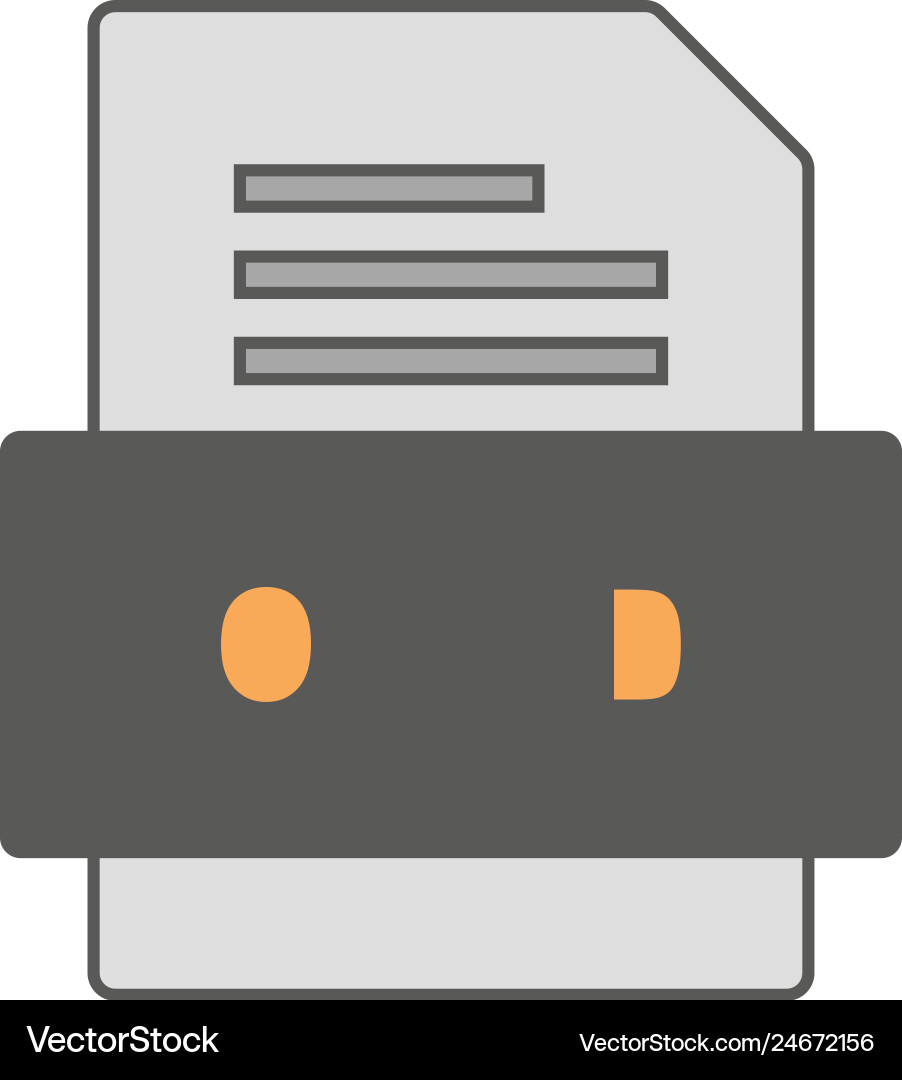 Ocd file document icon Royalty Free Vector Image
