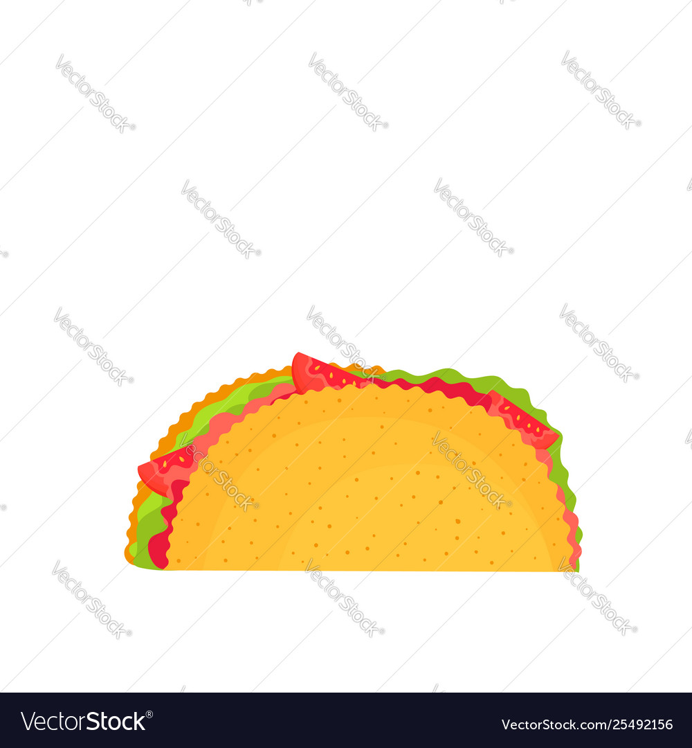 Taco traditional mexican food isolated on white Vector Image