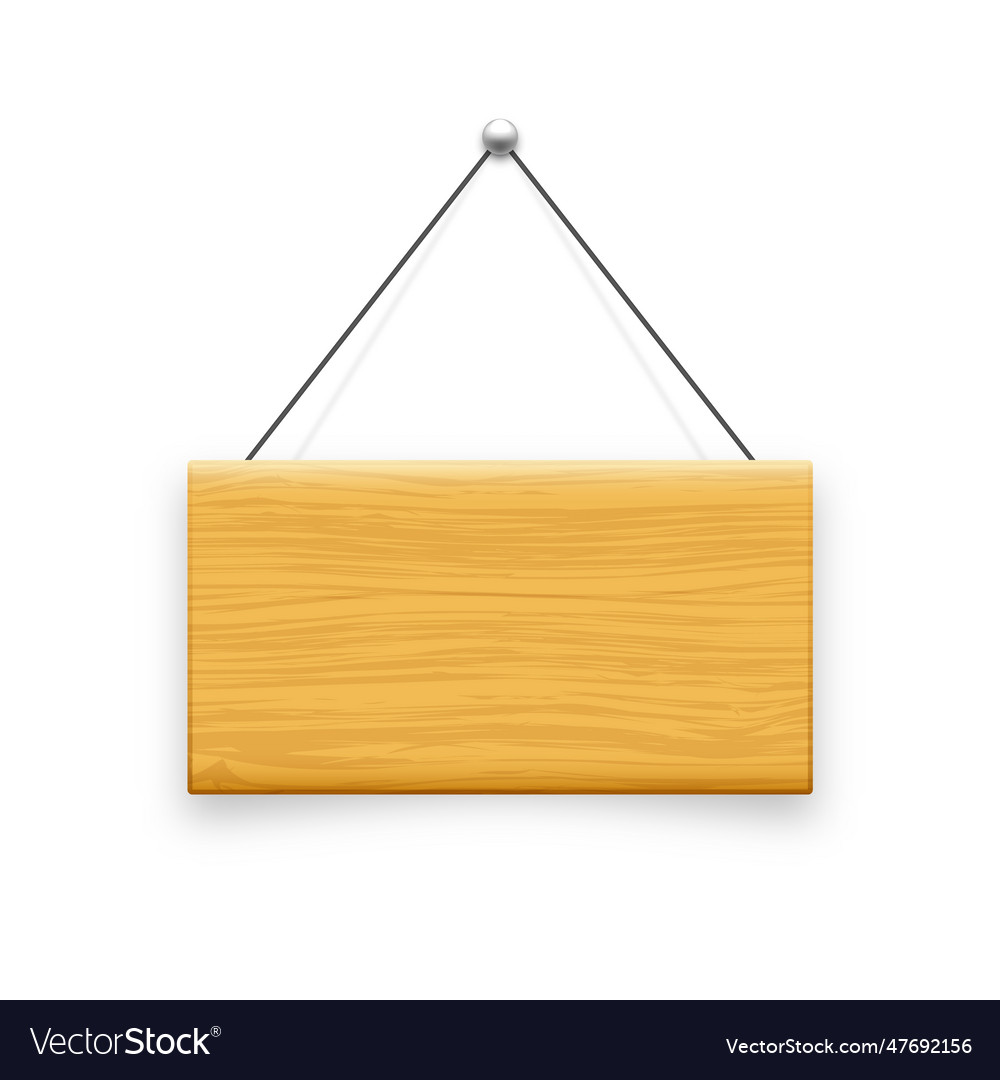 Wooden hanging signboard made of wood door sign Vector Image