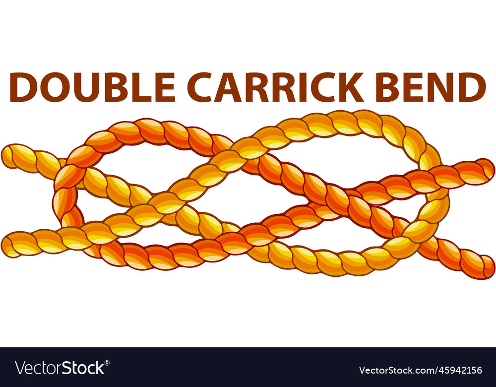 Yellow nautical rope knot interweaving of ropes Vector Image