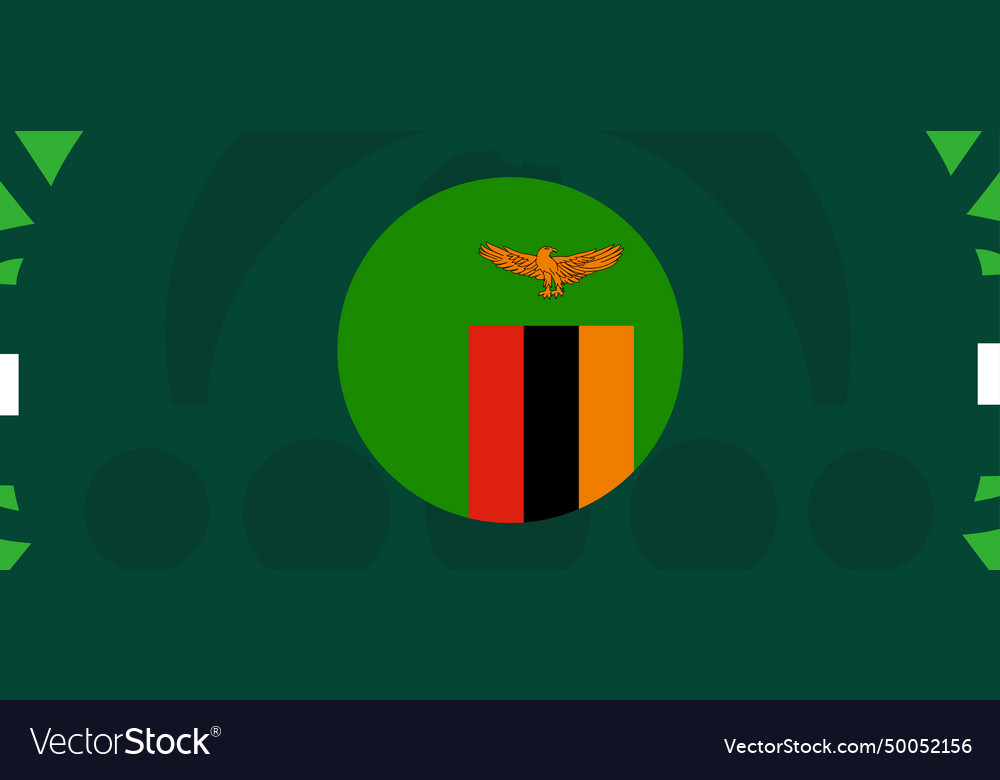 Zambia flag emblem african nations 2023 teams Vector Image